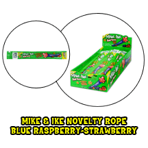 Mike & Ike Novelty Rope- Blue Raspberry-Strawberry